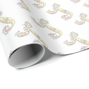 Papel De Regalo Abrigo personalizado monograma de la letra inicial