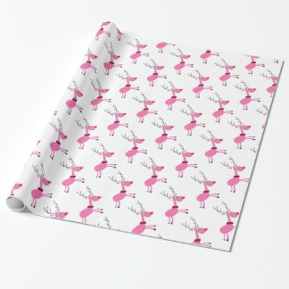 Papel De Regalo Abrigo rosado del reno