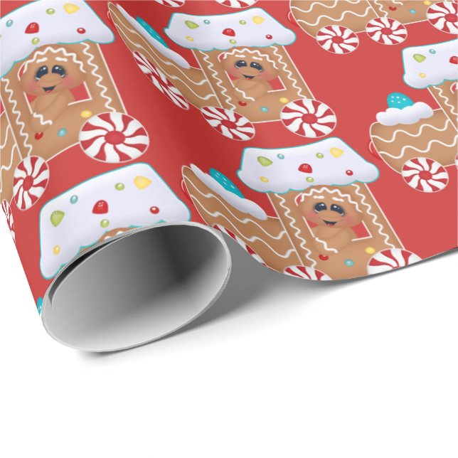 Papel De Regalo Abrigo tejado fiesta de Navidad linda de la (Esquina del rollo)