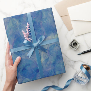 Papel De Regalo Abstracción acrílica de mármol azul y rosa