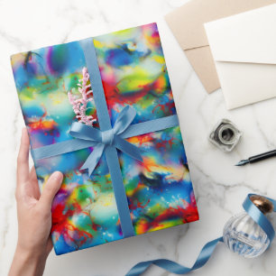 Papel De Regalo Abstracción de color azul rojo amarillo verde de c