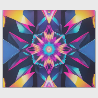 Papel De Regalo Abstracción geométrica de neón de envolvimiento