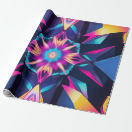 Papel De Regalo Abstracción geométrica de neón de envolvimiento