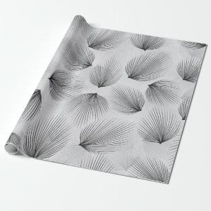 Papel De Regalo Abstract black flower pattern on grey background