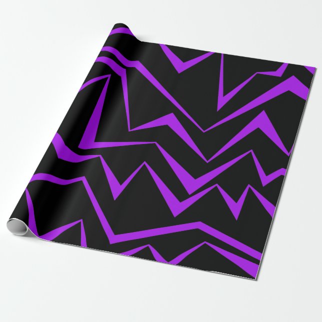 Papel De Regalo Abstract, bold, vibrant geometric zigzag pattern (Desenrollado)