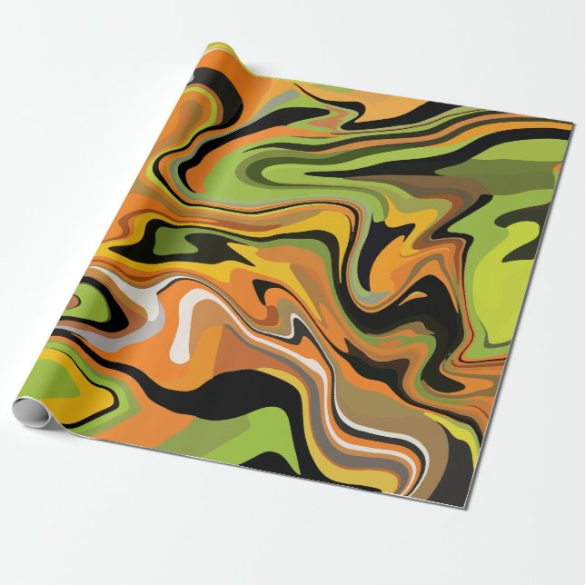 Papel De Regalo Abstract Flowing Waves of Autumn Colors (Desenrollado)