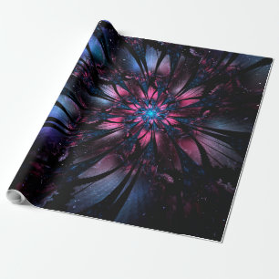 Papel De Regalo Abstract fractal flower design.