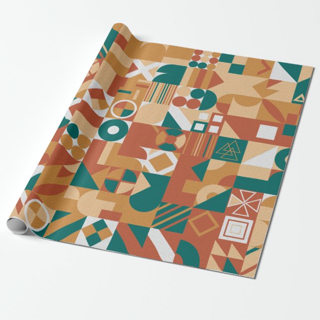 Papel De Regalo Abstract geometric pattern. Multicolor Figures. Te (Desenrollado)