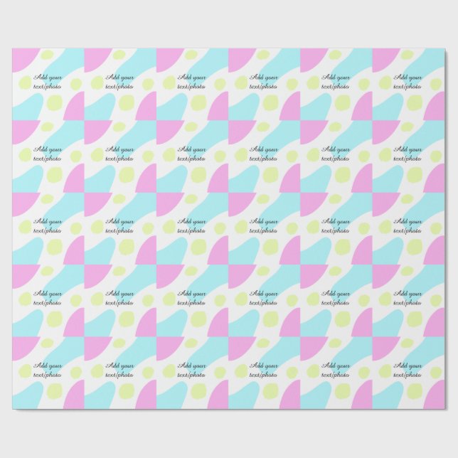 Papel De Regalo Abstract geometric shapes pastel add name photo ba (Superficie plana)