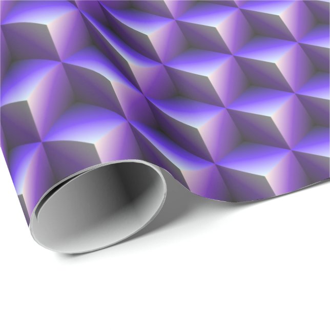 Papel De Regalo Abstract Purple Cube Block Pattern (Esquina del rollo)