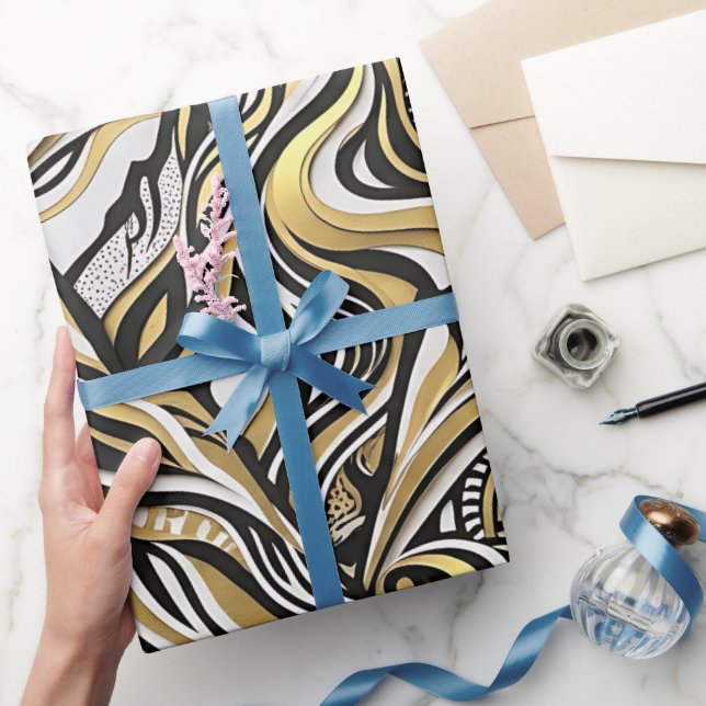 Papel de regalo Abstract Range Silueta Dorada (Regalar)