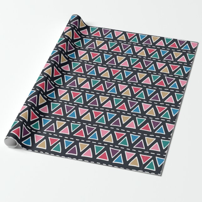 Papel De Regalo Abstract seamless hand drawn tribal pattern in tre (Desenrollado)