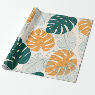 Papel De Regalo Abstract seamless pattern with tropical leaves and
