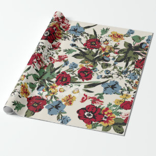 Papel De Regalo Abstract solid flowers arrangement, all over desig