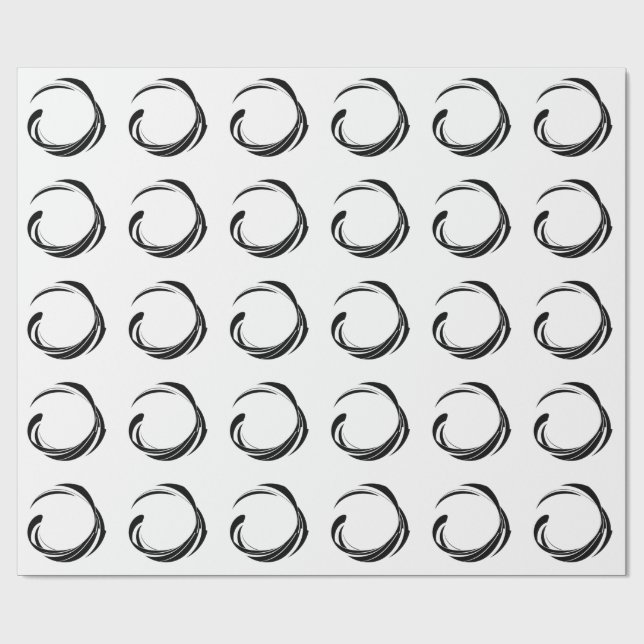 Papel De Regalo Abstract Swirl Circle Design – curved ring artwork (Superficie plana)