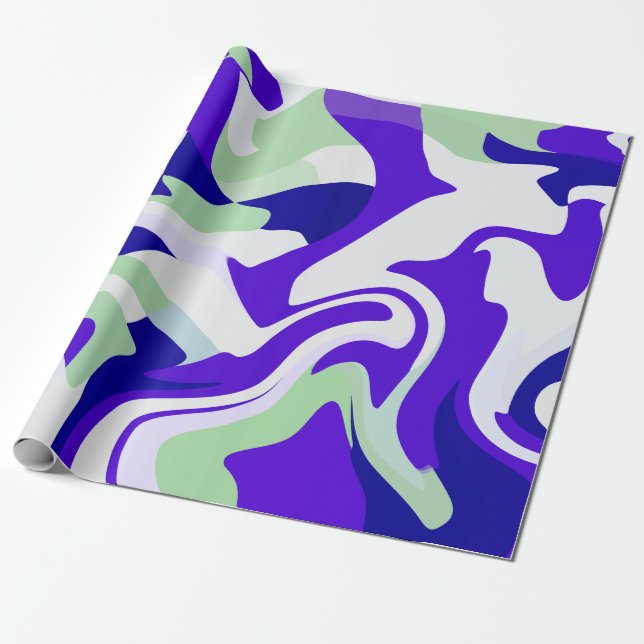 Papel De Regalo Abstract Swirling Pattern in Cool Tones (Desenrollado)