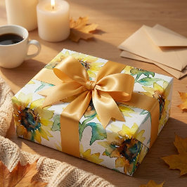 Papel De Regalo Abstract Watercolor Sunflowers Seamless Pattern