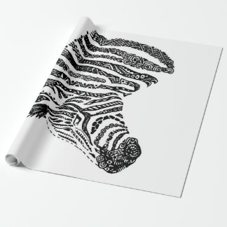 Papel De Regalo Abstract Zebra Canvas Black White