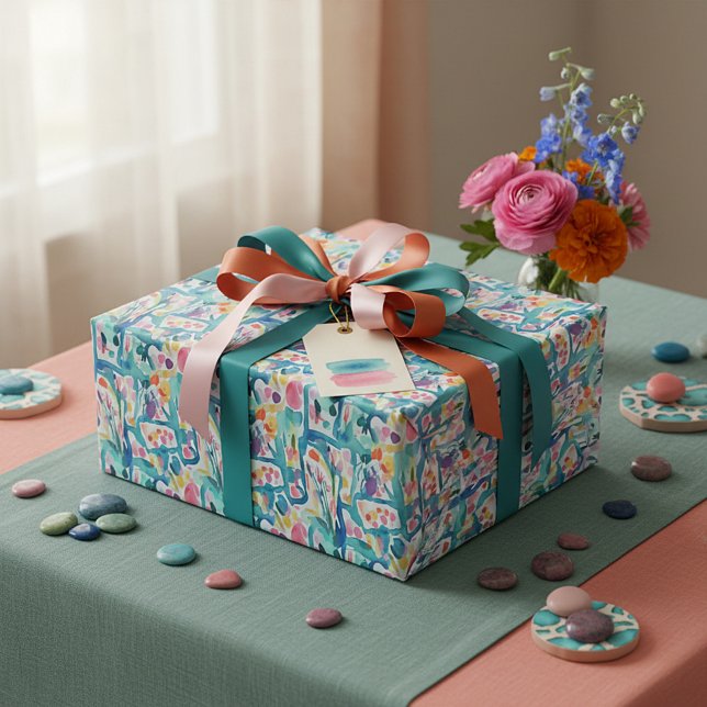 Papel De Regalo Abstracto acuarela patrón floral (Subido por el creador)