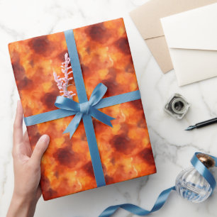 Papel De Regalo Abstracto de acuarela naranja y marrón