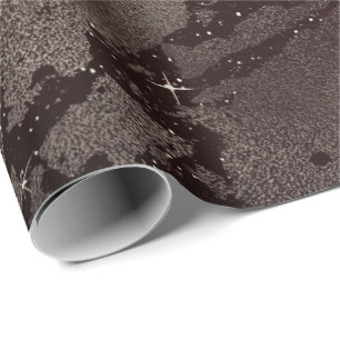 Papel De Regalo Abstracto de Glam Negro Caffe Noir Vidrio Metálico