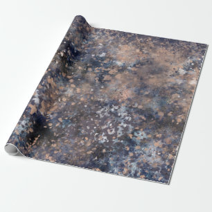 Papel De Regalo Abstracto de glamour con pinta de oro azul y Rosa
