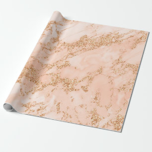 Papel De Regalo abstracto de mármol Rosa purpurina dorado