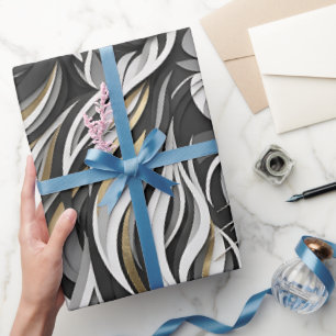 Papel de regalo abstracto de melena de león dorado