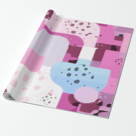 Papel De Regalo  Abstracto Geométrico  en Rosa y Azul