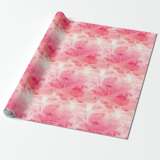 Papel De Regalo Abstracto rosa y blanco (Desenrollado)