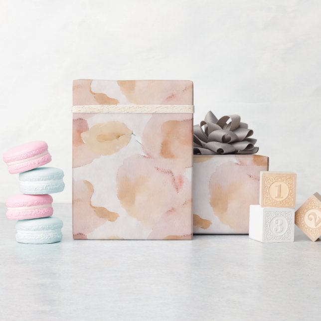 Papel De Regalo Abstraktes Aquarell Camouflage in Apricot (Baby Shower)