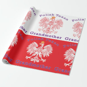 Papel De Regalo Abuela del águila texana polaca