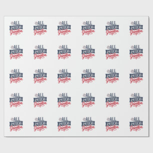 Papel De Regalo Abuela Patriótica Americana Diseño de Fuegos Artif