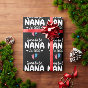 Papel De Regalo Abuela Pronto 2026 Anuncio Divertido de Embarazo 