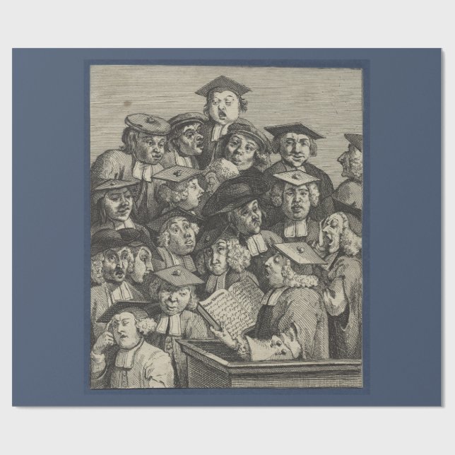 Papel De Regalo Académicos en una conferencia (por William Hogarth (Superficie plana)