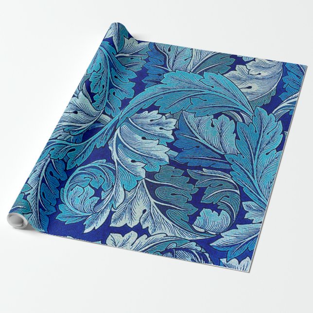 Papel De Regalo Acanthus Blue, William Morris (Desenrollado)