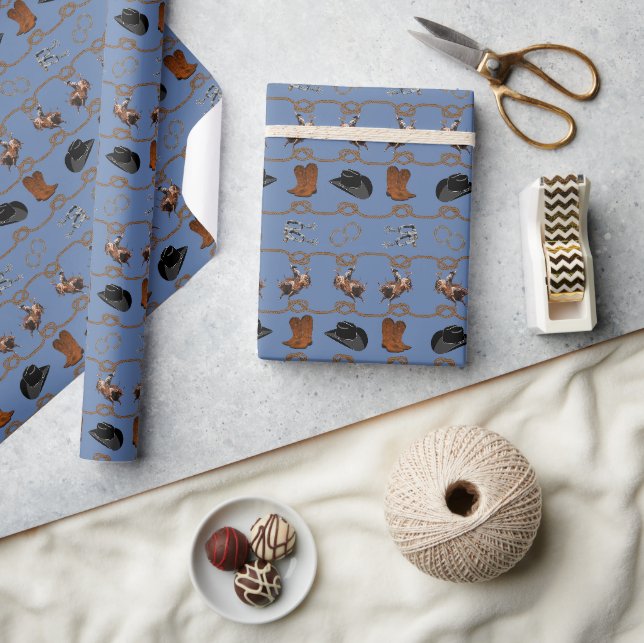 Papel De Regalo Accesorios de Rodeo de Vaquero  (Artesanía)