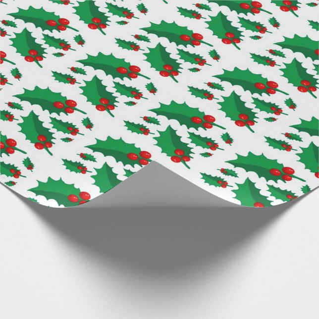 Papel De Regalo Acebo de Navidad (Esquina)