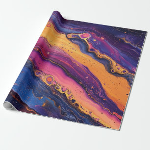 Papel De Regalo Aceite de arcoiris púrpura y color Naranja