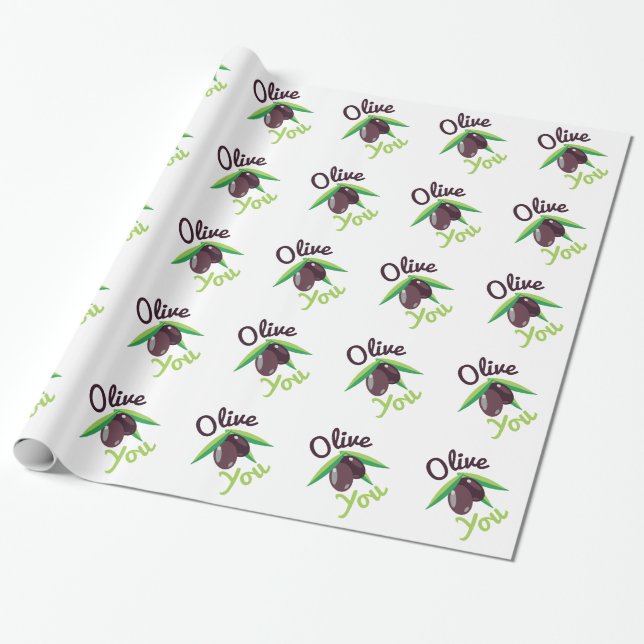 Papel De Regalo Aceituna usted (Desenrollado)