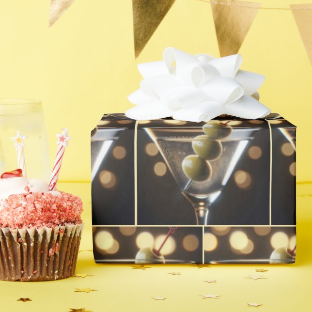 Papel De Regalo Aceitunas en una bebida Martini (Fiesta de cumpleaños )