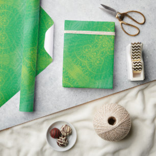 Papel De Regalo Aceptación   Medallones de Boho azul verde amarill