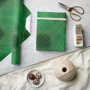 Papel De Regalo Aceptación   Medallones de Meditación Verde