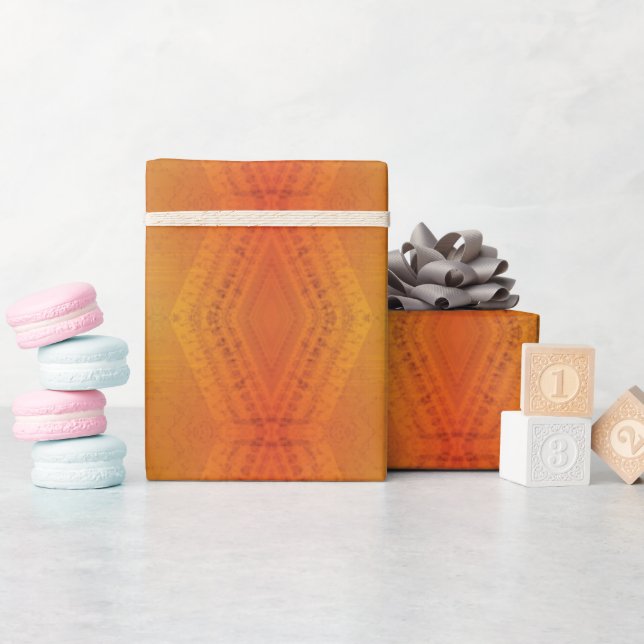 Papel De Regalo Aceptación | Patrón de Shibori Amarillo Naranja Ro (Baby Shower)