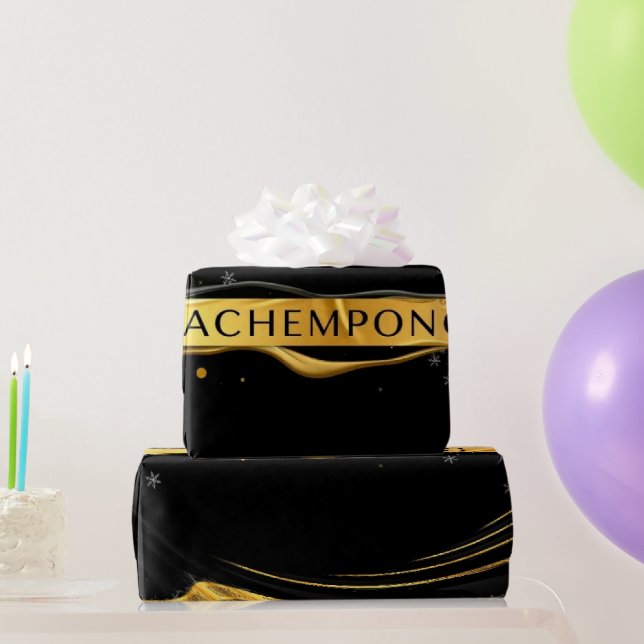 Papel De Regalo Achempong: Auric Cascade | |Liquid Gold Opulence   (Regalos de fiesta)