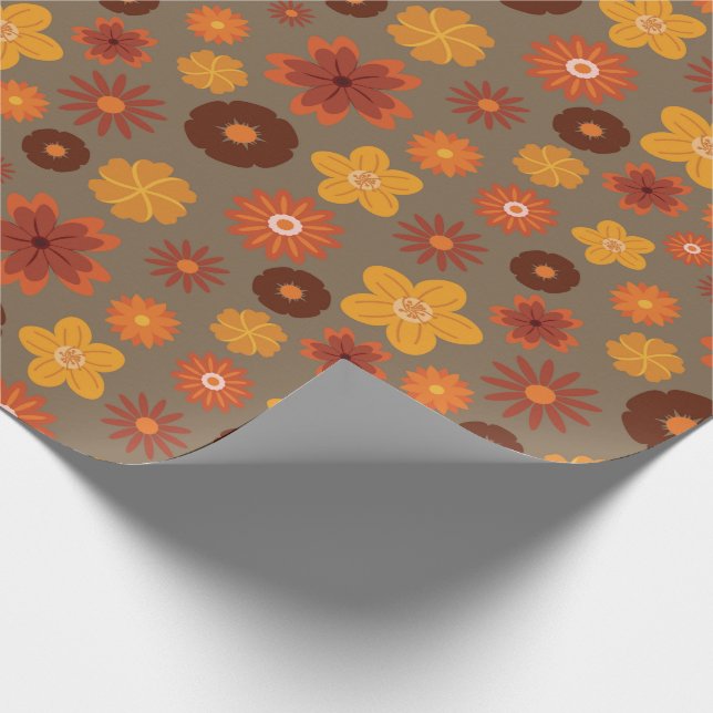 Papel De Regalo Acogedor otoño florece con regalos de Acción de Gr (Esquina)