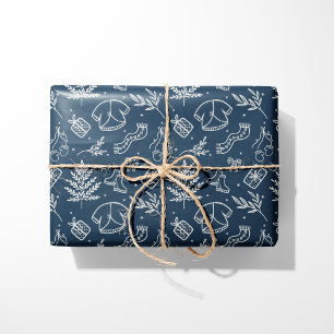 Papel De Regalo Acogedor suéter de invierno y regalos azul