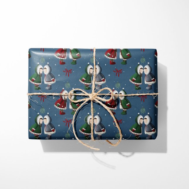 Papel De Regalo Acogedores Navidades esquimales del beso azul (Subido por el creador)