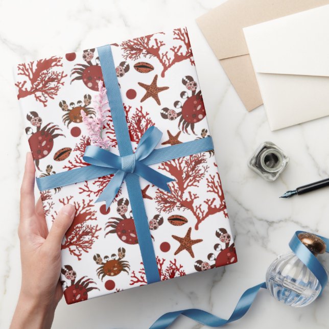 Papel De Regalo Acondicionamiento fiesta de cangrejos de playa (Regalar)