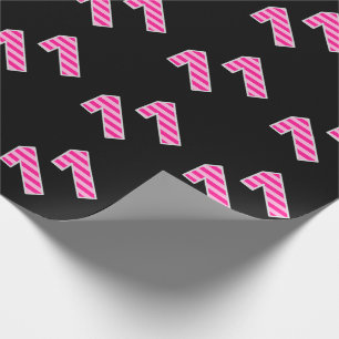Papel De Regalo Acontecimiento de las franjas rosadas 11 (cumpleañ